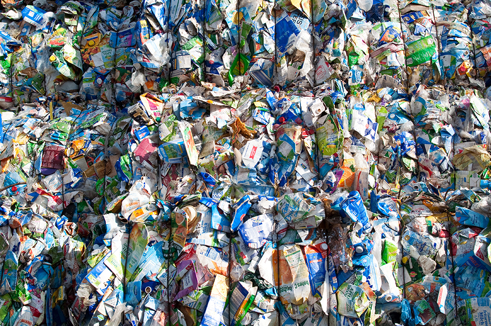 in Ballen gepresster Recycling-Muell